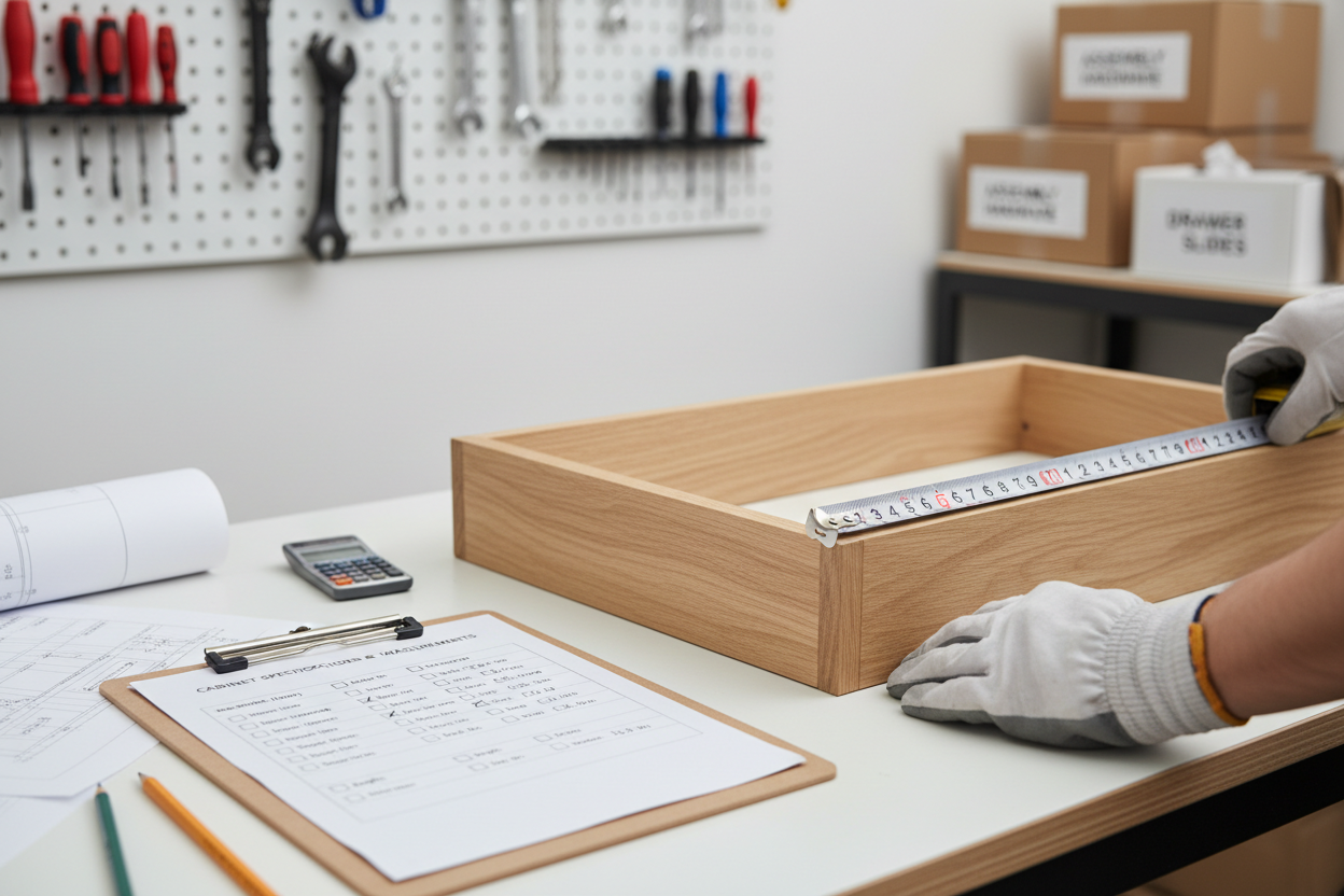 Фото с замером, чек-листом, рулеткой или деталью сборки.